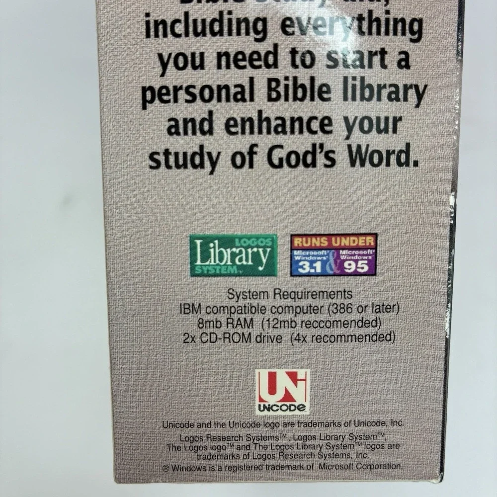Vintage Logos Bible Reference Series Bible Software 1997 CD-ROMs Win '95 Big Box